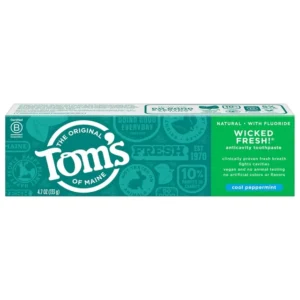 Tom's of Maine Wicked Fresh! Natural Toothpaste With Fluoride, Cool Peppermint, 4.7 oz.